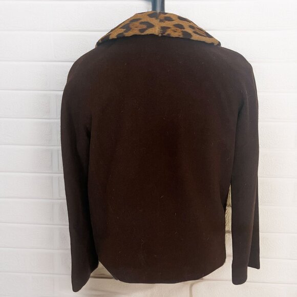 Vintage Genuine Ocelot Fur Collared Jacket with Matching Fur Top - Picture 6 of 16